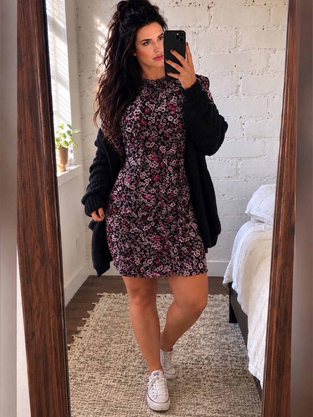 Miss Selfridge Floral Ruched Bodycon Mini Dress – Size 12